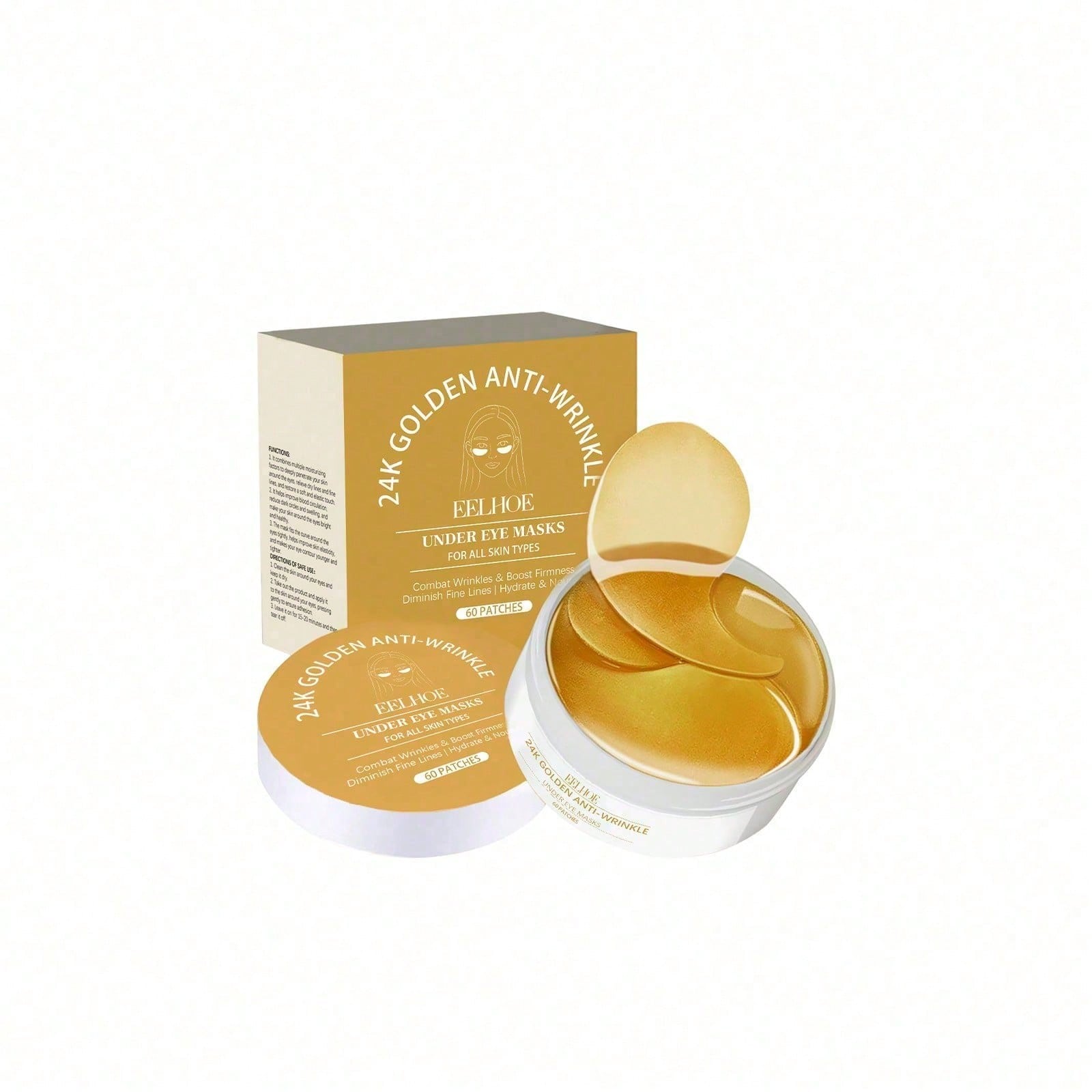 Luxury Skincare Mask - 24K Altın Göz Maskesi, 60 Adet